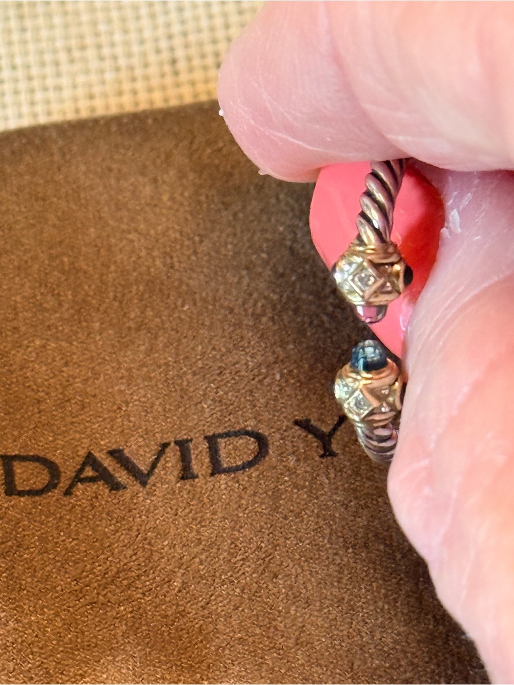 David Yurman Authentic Renaissance Ring. Hampton blue topaz , diamond 14k gold . - Picture 4 of 12